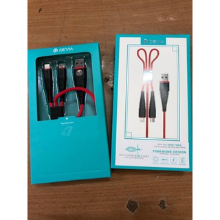 Cáp đa năng Devia Iphone và Android Fish bọc dù dài 1,2m
