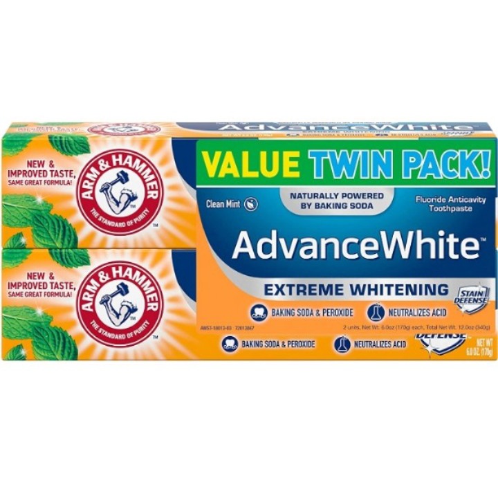 Tuýp 170g Kem đánh răng ARM & HAMMER làm trắng răng. Arm & Hammer Advance White Extreme Whitening Toothpaste 6oz