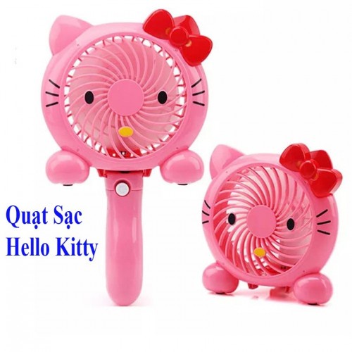 Quạt Sạc Cầm Tay Mini Hello Kitty ( Loại Tốt )