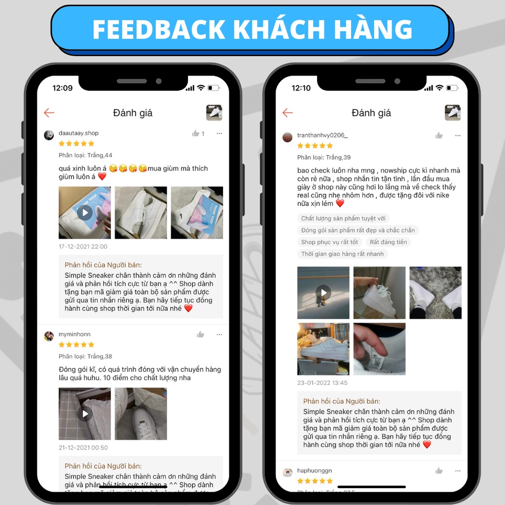 Giày Nike Air Force 1 Chính Hãng 🔴SIMPLE SNEAKER🔴 Nike AF1 Full Trắng All White Giày Thể Thao Nike Nam Nữ Thời Trang