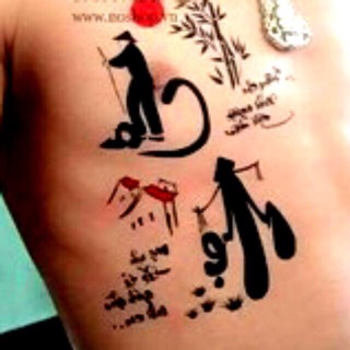 Hình xăm dán tattoo thư pháp