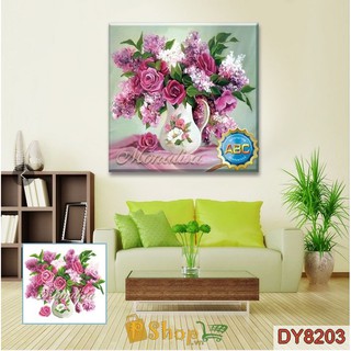 Tranh đính đá Lọ hoa - DY8203 (50x50 cm)