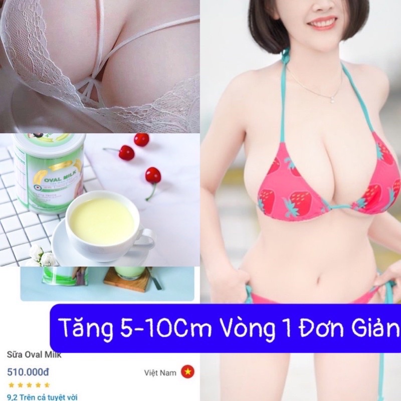 TĂNG VÒNG 1 NHANH [ 5-7CM ] NỞ NGỰC Căng Tròn Săn Chắc Vòng 1 OVAl MILK Hiệu Quả Nhất Làm Đẹp Da Sữa Mầm Đậu Oval Milk