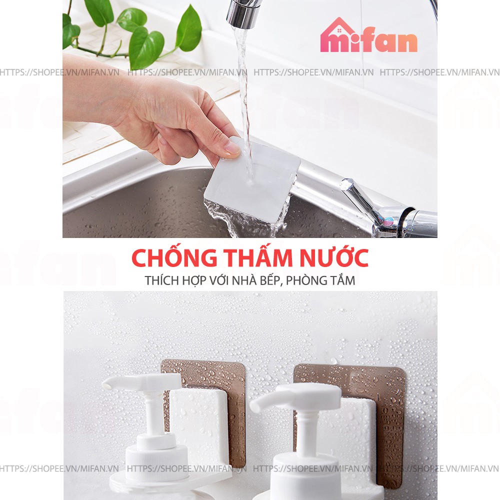 Móc Dán Tường Treo Chai Dầu Gội Đầu, Sữa Tắm, Nước Rửa Tay - Nhựa ABS cao cấp, Miếng Dán Siêu Dính Chịu Lực - MIFAN