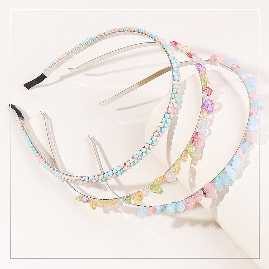 Băng đô cài tóc đính hạt đá nhiều màu phong cách Hàn Quốc cho nữ