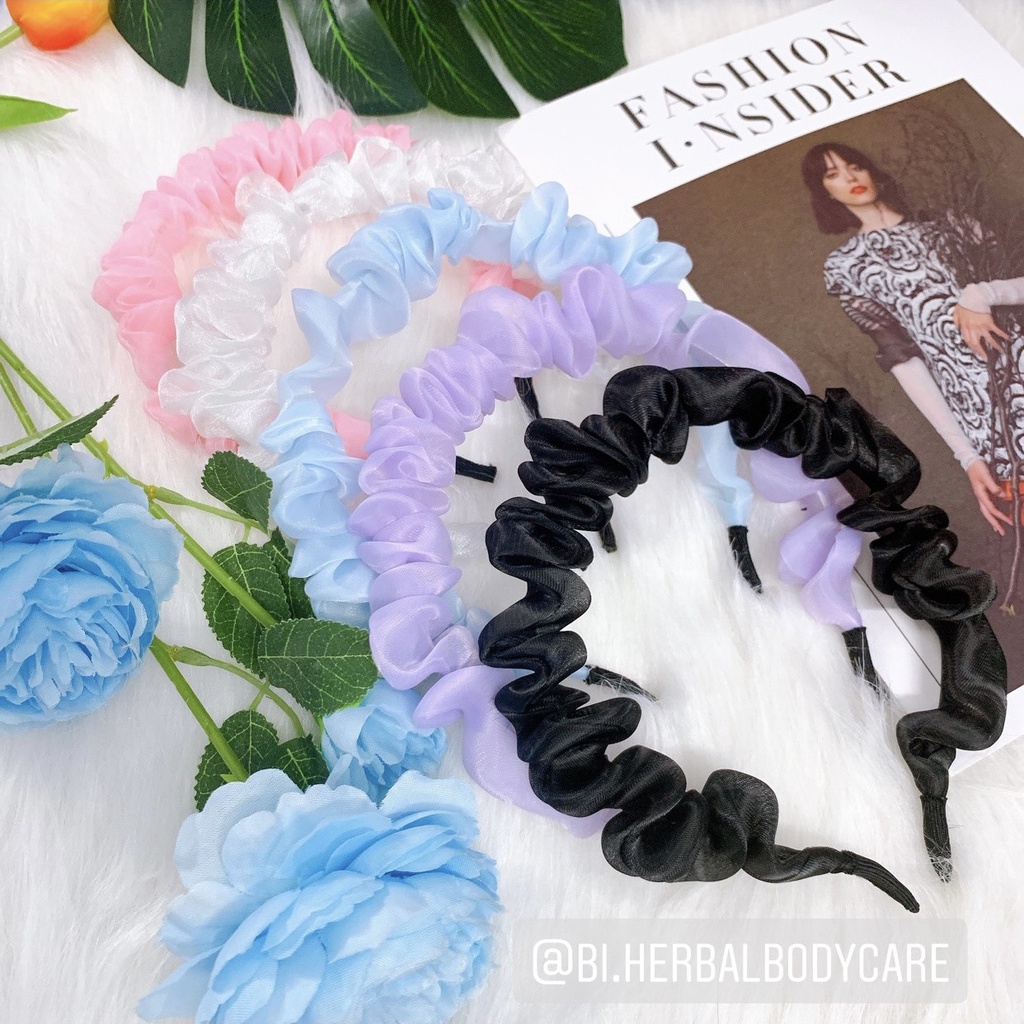 [Hàng thiết kế] Băng đô tóc, Cài tóc trơn vải voan xinh xắn handmade phong cách Hàn quốc nhiều màu cho bạn nữ