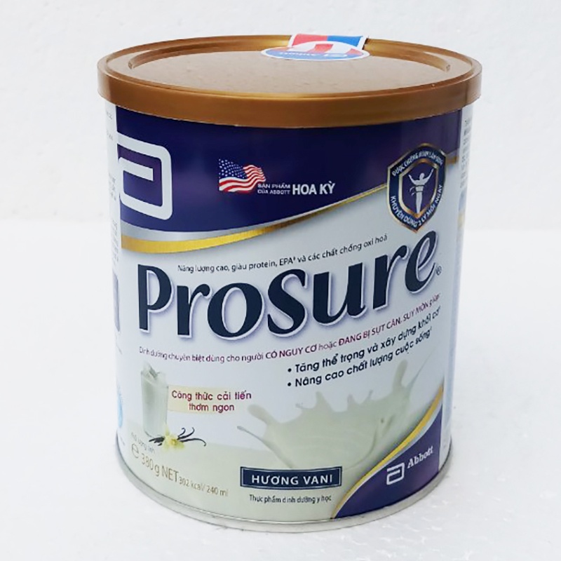 Sữa Bột Prosure Hương Vani Hộp Thiếc 380g Dành Cho Người Ung Thư