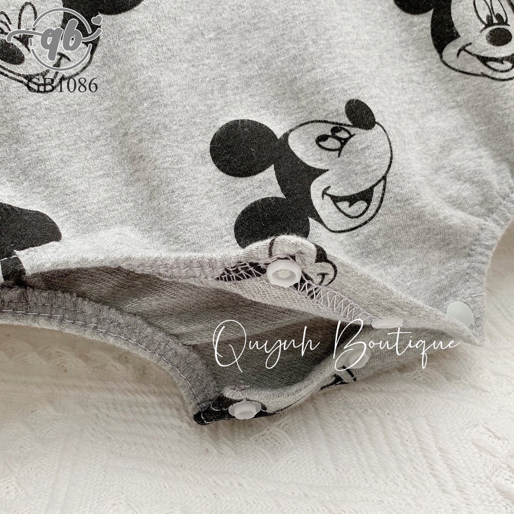 Quần áo trẻ em Quỳnh Boutique Mẫu body mickey dài tay cho bé