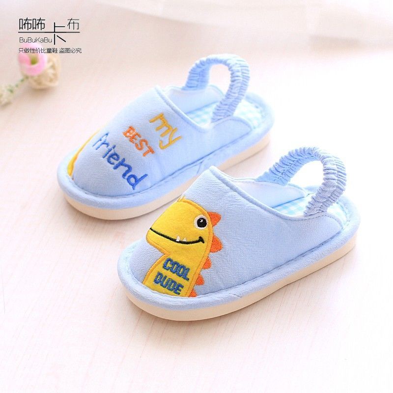 Dép đi trong nhà đế mềm chống trượt họa tiết hoạt hình dễ thương thời trang thu đông cho bé