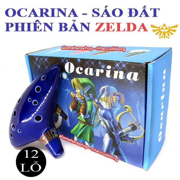 Sáo đất Ocarina 12 lỗ phiên bản Zelda Xanh Dương nguyên mẫu trong game