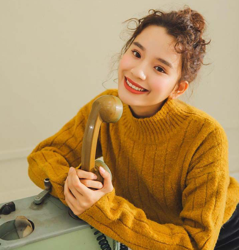 Áo sweater dài tay cổ cao thời trang Hàn Quốc 2020 cho nữ