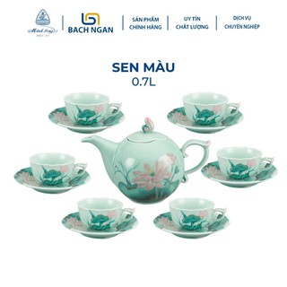 Bộ Ấm Trà 0.7L Sen Màu - Gốm sứ cao cấp Minh Long I
