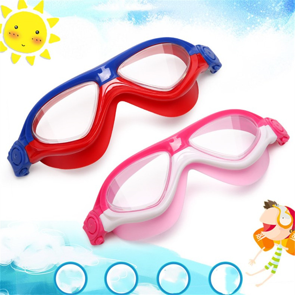 3-12 Years Anti-fog Kids Swimming Goggles Colorful Silicone Frame Resin Boys Girls Swimming Goggles Packaging in Box