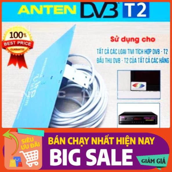 Anten bảng Xanh thu truyền hình kỹ thuật số mặt đất DVB T2 - DVB T2 HDG kèm dây 13 mét - Anten DVB T2