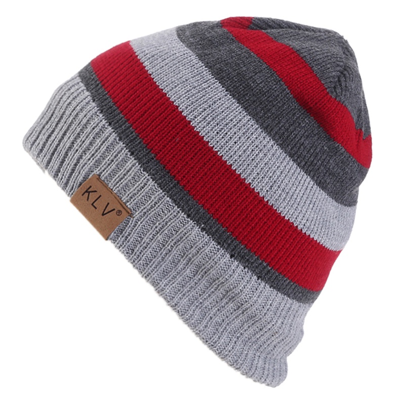 Mũ Beanie Dệt Kim Dày Dặn Họa Tiết Kẻ Sọc Thời Trang Mùa Đông Cho Nam Và Nữ
