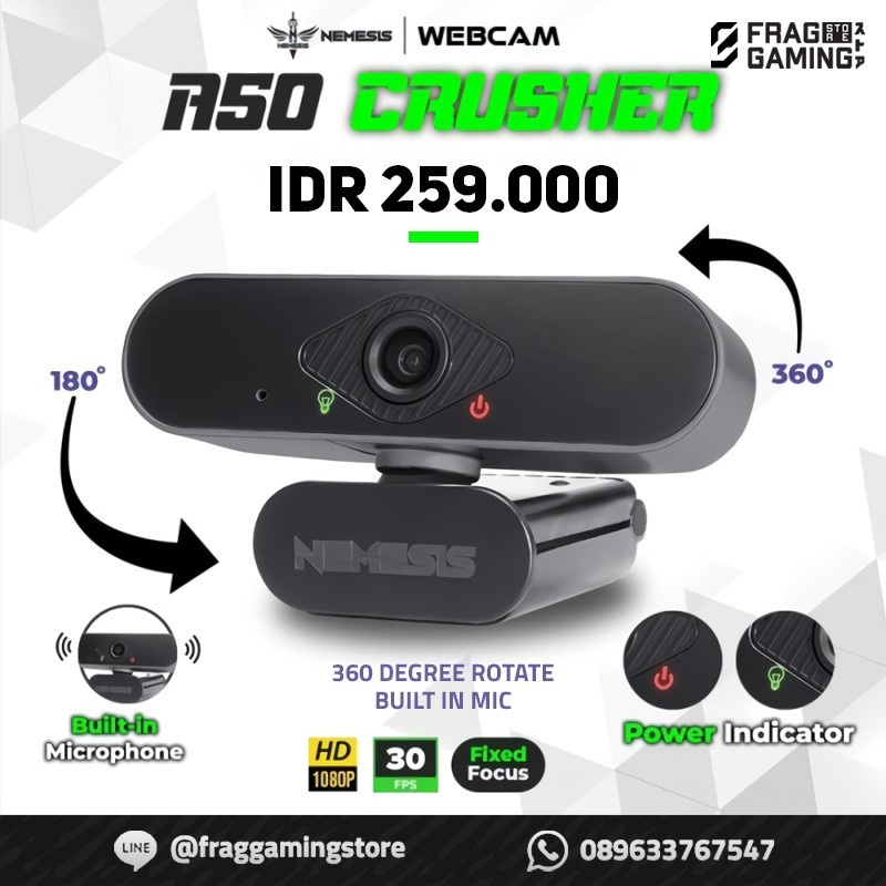 Webcam Nemesis NYK A50 A-50 Crusher 1080p 30Fps tích hợp micro | BigBuy360 - bigbuy360.vn