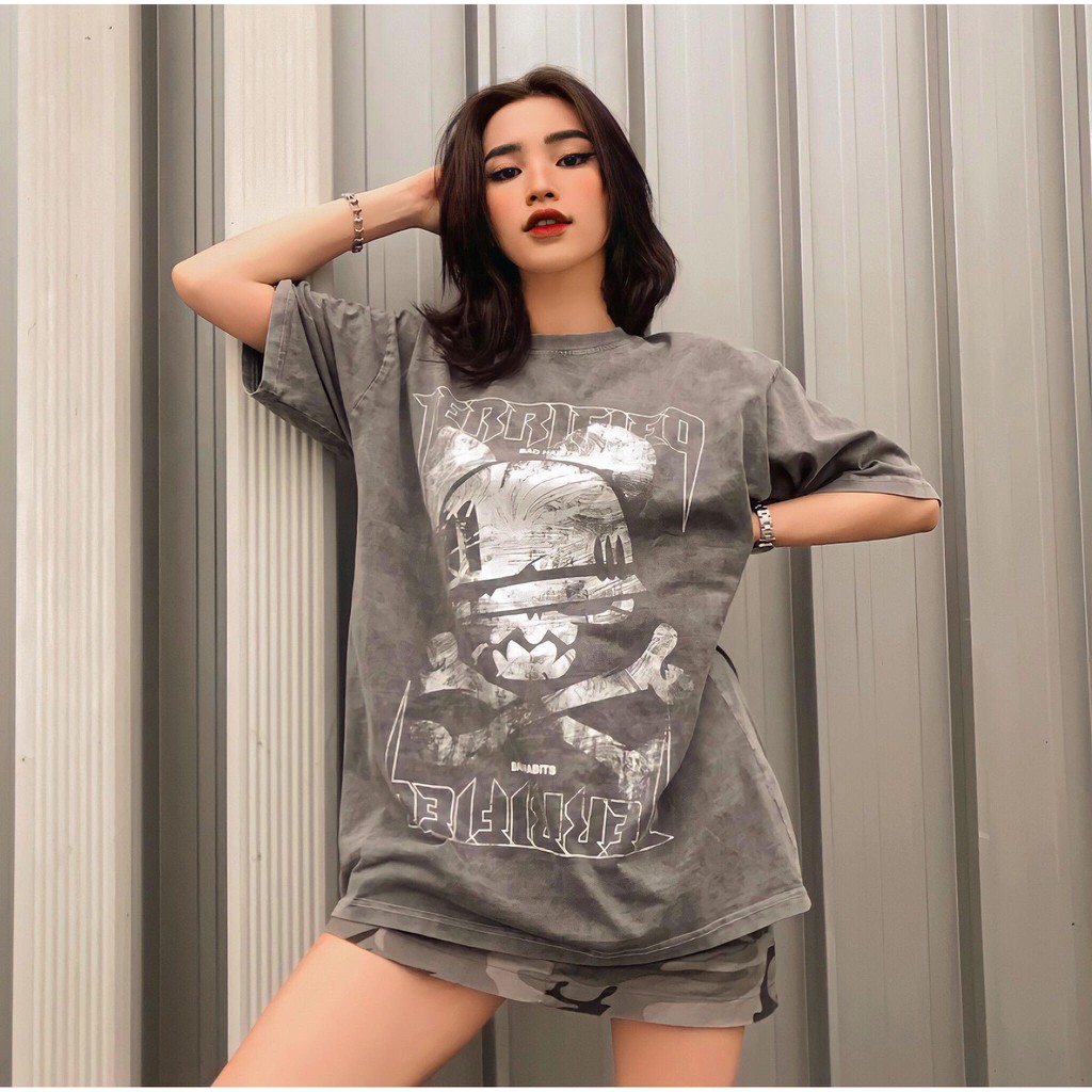 Áo Thun Unisex Bad Habits Terrified Washed 100% Cotton - Local Brand Chính Hãng | BigBuy360 - bigbuy360.vn