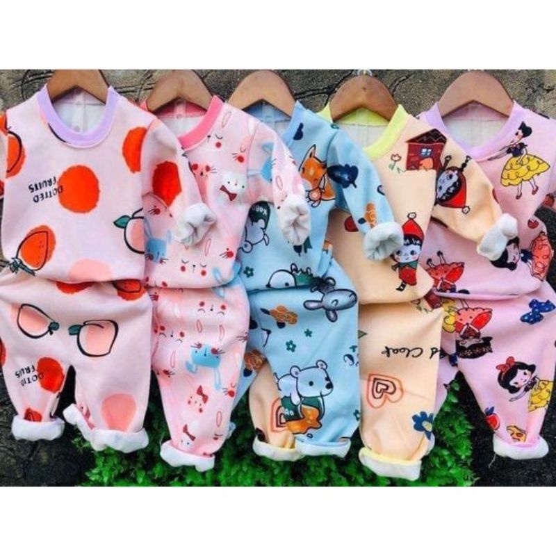 Set 3 bộ nỉ bông giữ nhiệt cho bé  ( sỉ lẻ )