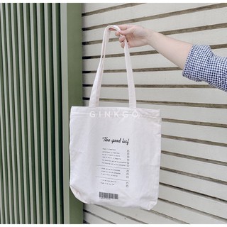 Túi vải canvas "The Good List" | Ginkgo Totebag