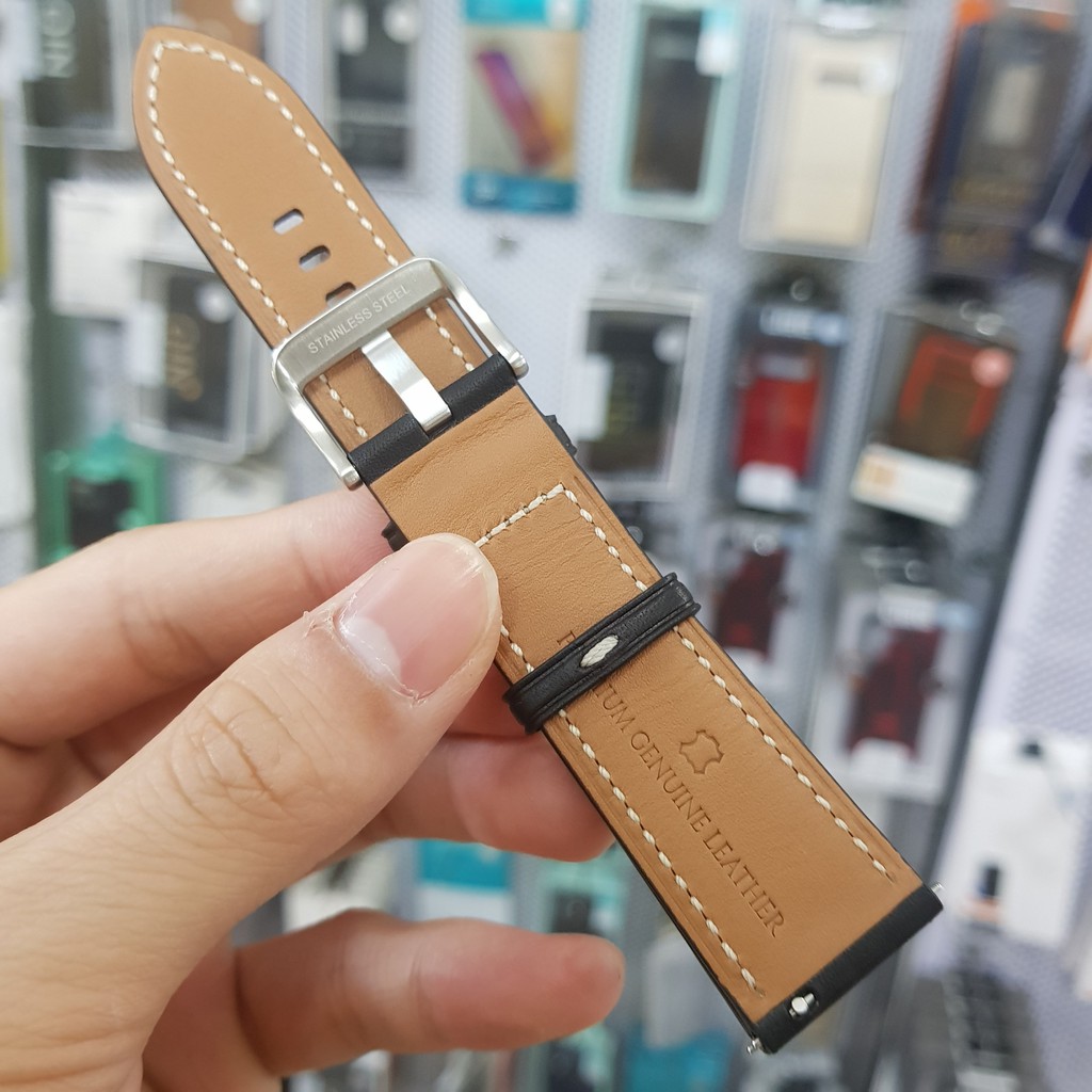 Dây da đồng hồ Watch 3 45mm Size 22mm Chính Hãng Samsung Cực Sang