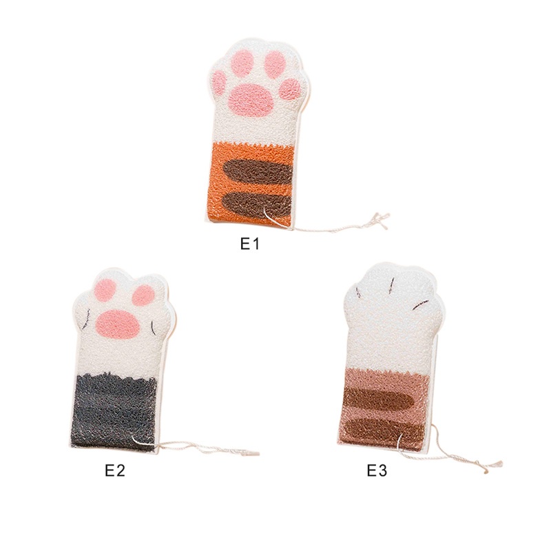 Bông Tắm Cotton Hình Móng Mèo Làm Sạch Sâu Tẩy Tế Bào Chết Chăm Sóc Da
