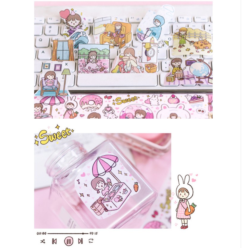 Sticker dán sổ chibi dùng dán trang trí sketchbook/ tập vở/ nhật ký - VP055