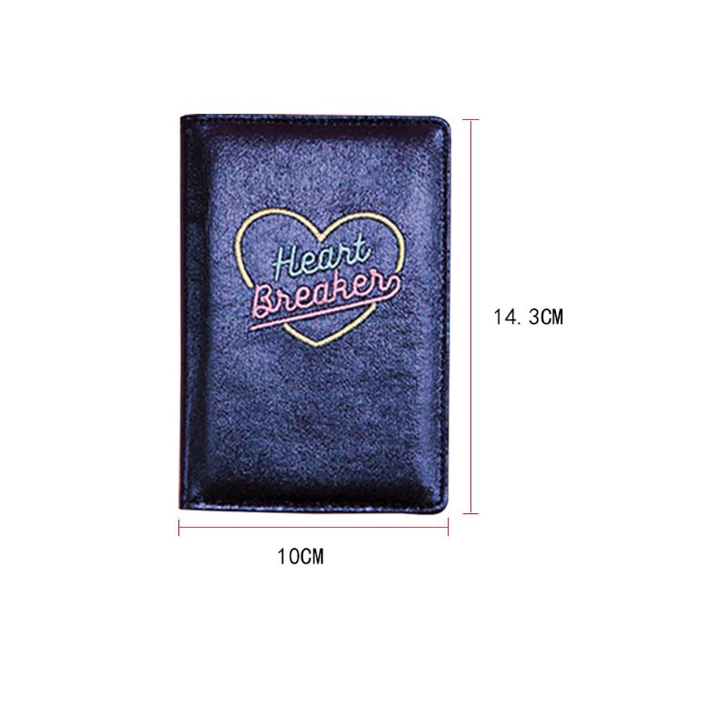 timetogether*Hologram Embroideried Travel Passport ID Card Cover Holder Case Protector Organizer