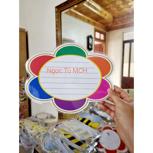 Sét 10 Ong 10 Hoa Khổ A4 In Ép