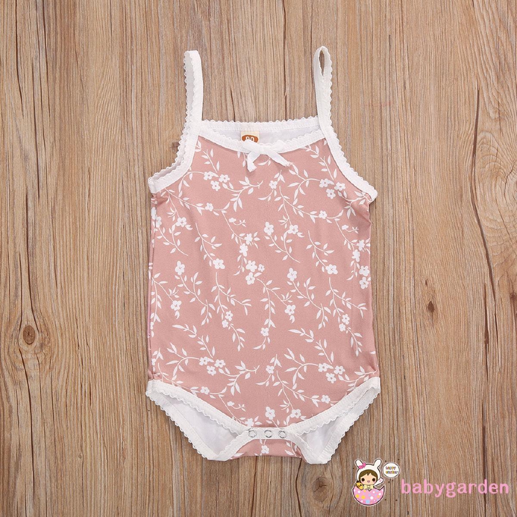 Áo Liền Quần In Hoa Thắt Nơ Eo Cho Bé Gái