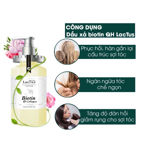 Dầu gội biotin QH lactus season giảm rụng tóc, ngăn gàu dưỡng ẩm QH lactus season biotin collagen