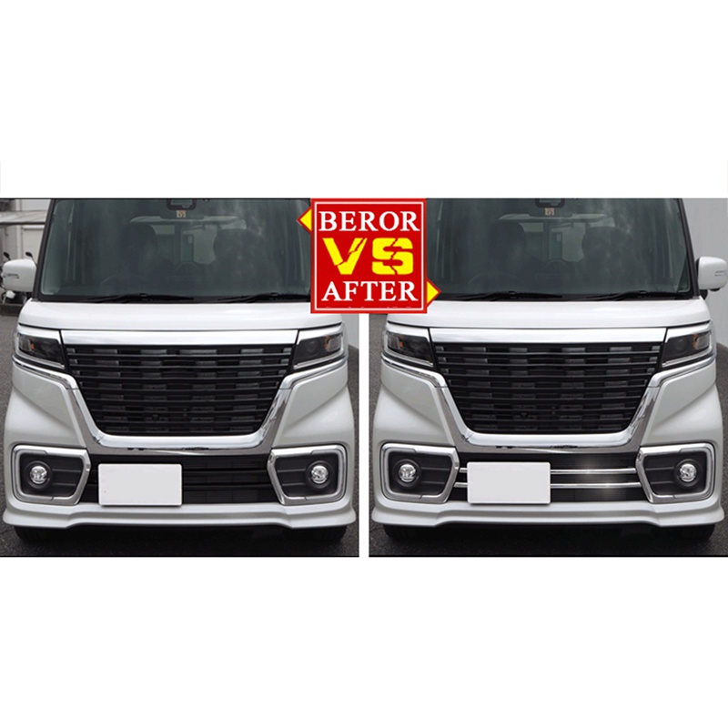 Khung Lưới Tản Nhiệt Phía Trước Bằng Chrome Cho Xe Hơi Suzuki Spacia Custom MK53S