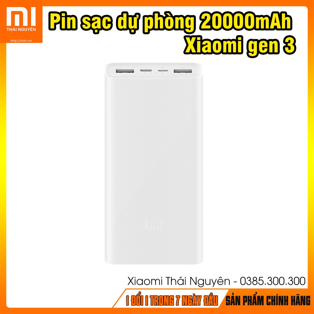 Pin sạc dự phòng 20000mAh Xiaomi gen 3 18W PLM18ZM