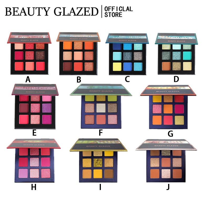 BEAUTY GLAZED 9 màu sắc Ánh Sáng Lung Linh Mờ Eyeshadow Palette Mỹ Phẩm bóng Mắt trang điểm B51