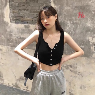 Áo croptop 3 lỗ 6 cúc HL010