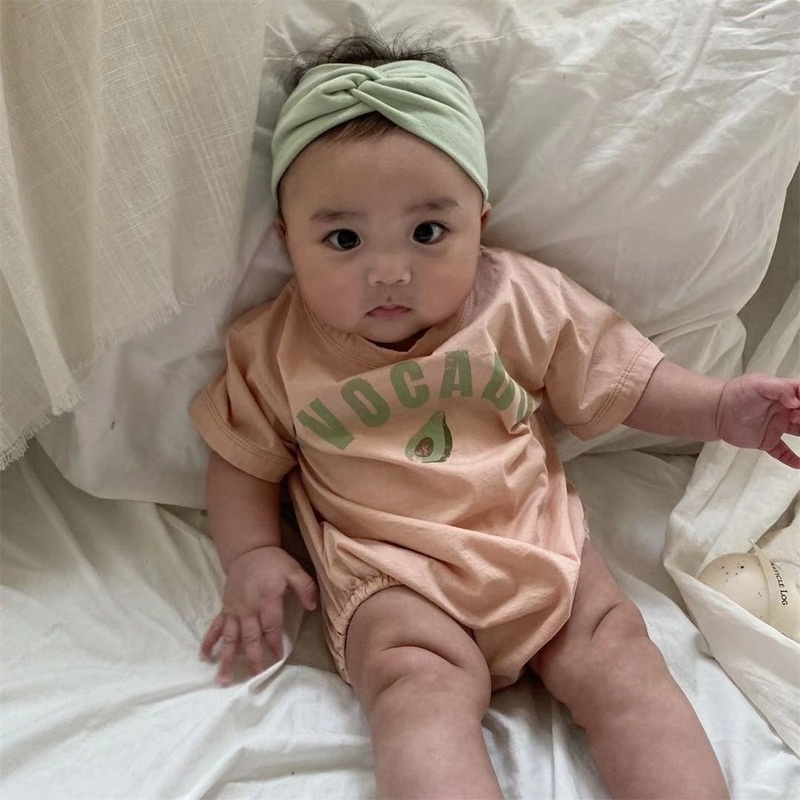 Bộ Áo Liền Quần Tay Ngắn In Họa Tiết Trái Cây Dễ Thương Thời Trang Mùa Hè Cho Bé Sơ Sinh Từ 0-2 Tuổi