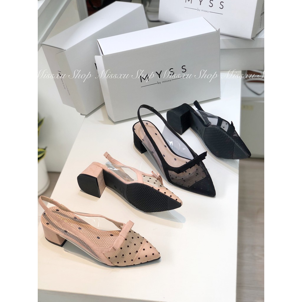 Giày nữ mũi nhọn phối lưới bi  thời trang MYSS - CG136