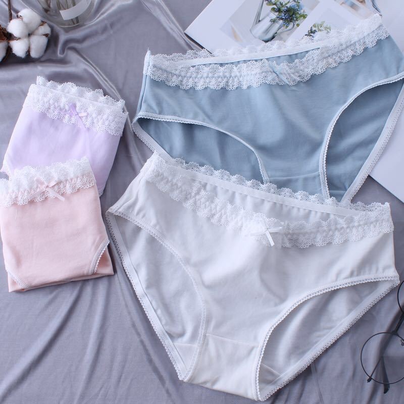 [Đuợc Chọn màu] Quần lót Cotton Viền ren Dễ Thương , Quần chip Nữ mịn mát