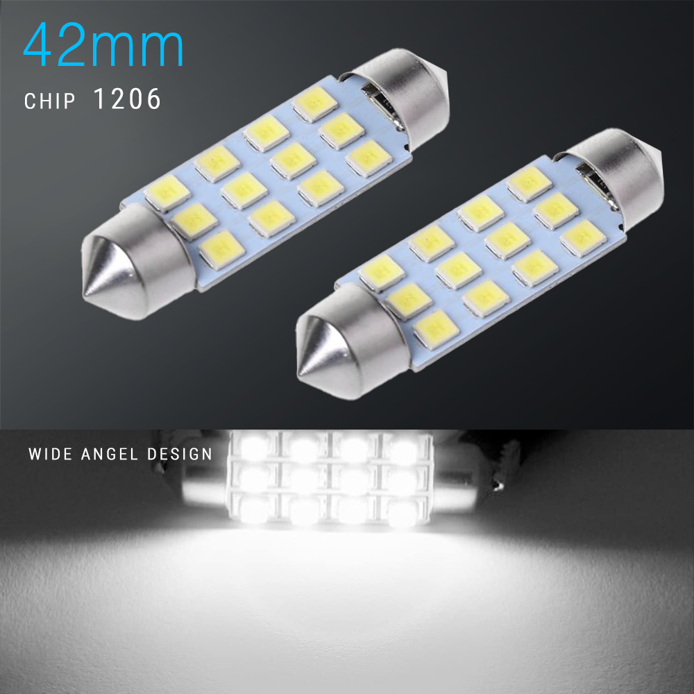 Set 20 Bóng Đèn LED T10 / 31mm / 42mm 6000K Ánh Sáng Trắng Chuyên Dụng Dành Cho Ô Tô