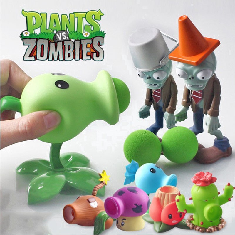 Bộ đồ chơi Plants Vs Zombies/ Plants/ Barricade Zombies bằng chất liệu Vinyl mềm