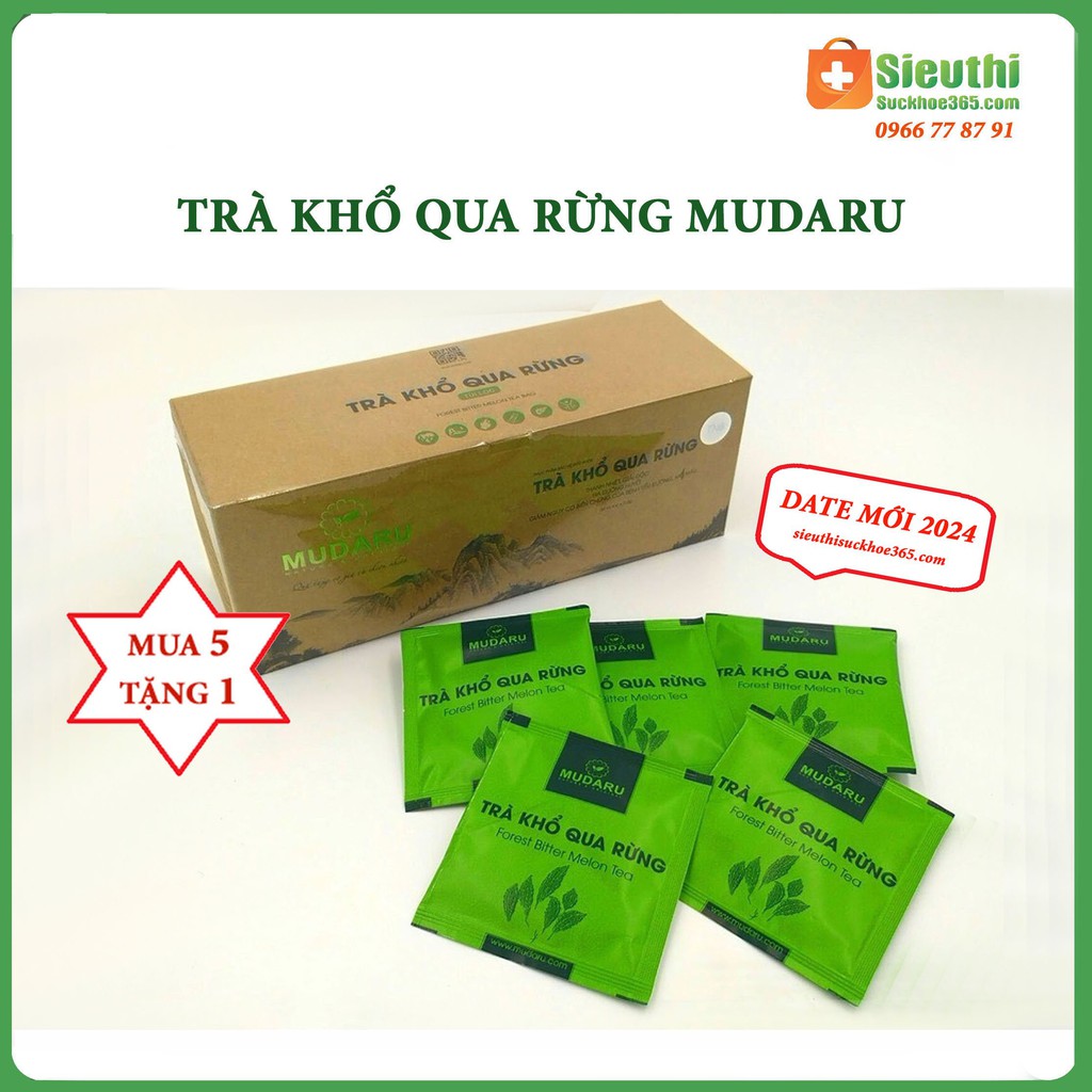 Combo 2 Hộp Trà Khổ Qua Rừng Mudaru Hộp 50 túi- Kiểm soát đường huyết, cao huyết áp Siêu Thị Sức Khoẻ 365