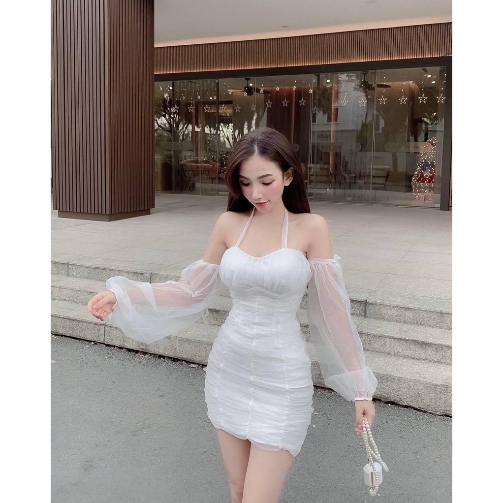 Đầm Body Lưới Thân Nhún Gợi Cảm, Đầm Váy Thiết Kế Hot Girl Dự Tiệc Đám Cưới KC1380