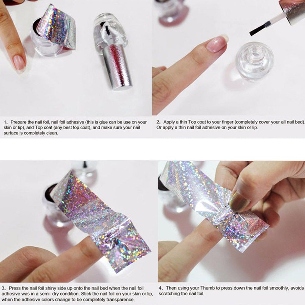 16Pcs Women Laser Beauty Nail Art Decals Transfer Stickers Manicure Decor Starry Sky Nail Foil