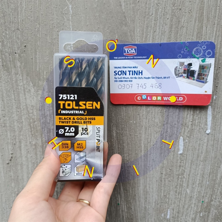 Mũi khoan sắt HSS vàng đen 7mm Tolsen 75121