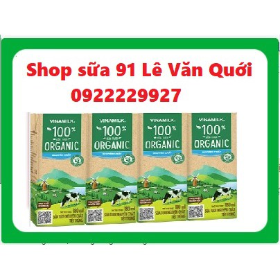 Sữa Tươi Tiệt Trùng Vinamilk 100% Organic 180 ml Không Đường (Thùng 48 hộp 180ml)