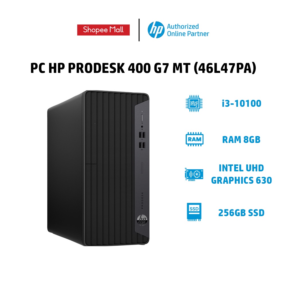 Máy tính để bàn HP ProDesk 400 G7 MT (46L47PA) (i3-10100 | 8GB | 256GB SSD| Win 10)