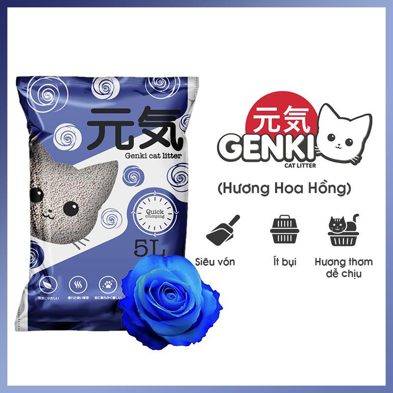 cát vệ sinh Genki 5lit dành cho mèo - công nghệ từ Nhật Bản