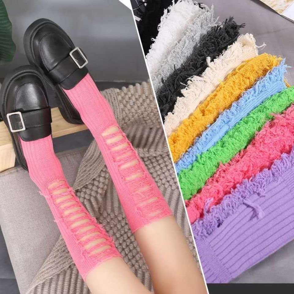Jiashucheng Đôi Vớ Dài Bằng Vải Cotton Dệt Kim Mỏng Thời Trang Xuân Hè Cho Nữ
