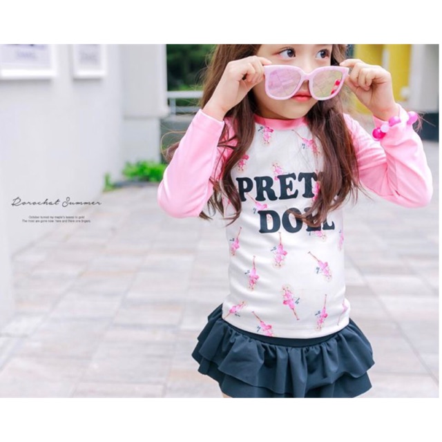 Bộ đồ bơi dành cho bé gái mùa hè Pretty Doll mã c06