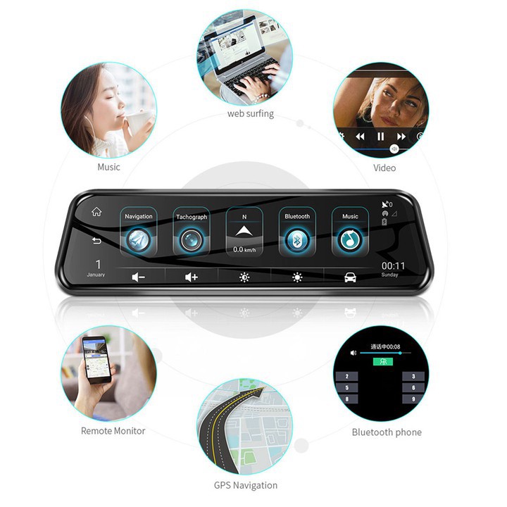 Camera hành trình gương cao cấp thương hiệu Phisung tích hợp 4G, Wifi, GPS, màn hình 10 inch - Mã H58 - Hàng Nhập Khẩu | BigBuy360 - bigbuy360.vn