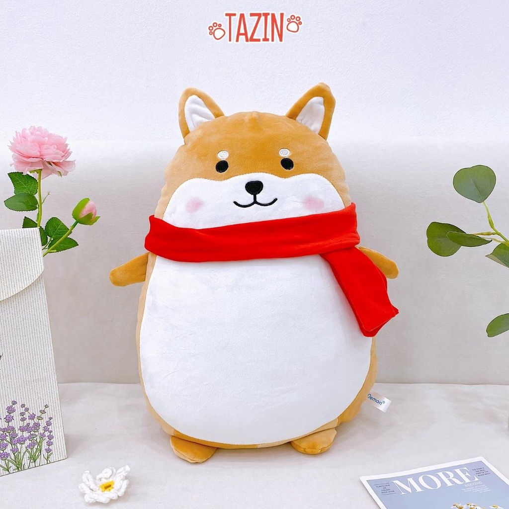Gấu Bông Chó Shiba Đứng Quàng Khăn Dễ Thương Chất Lương Cao Tazin